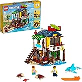 LEGO Creator 3 in 1 Surfer Beach House with 2 Minifigures and Dolphin Figure, Transforms from Surf Shack to Lighthouse to Pool House, Great Building Toy Set for Kids, Girls, and Boys Ages 8+, 31118