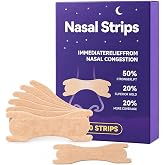 60PCS Nasal Strips for Snoring Extra Strength Nasal Congestion Relief | Drug-Free Breath Better Nose Strips with Strong Adhesive,50% Stronger Lift,Clear Comfortable Design for Sensitive Skin