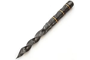 Damascus Steel 10 Inches Hunting Tri-Edge Kris Knife Full Tang Handle with Leather Sheath item 9815