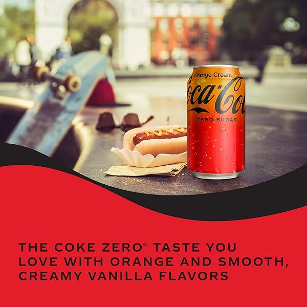 COCA-COLA ZERO SUGAR ORANGE CREAM SODA SOFT DRINK, FRIDGE PACK CANS, 12 FL OZ, 12 PACK
