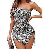 Avidlove Womens Mesh Dress Bodycon Mini Lingerie Dress Y2k Backless Tube Ruched Slit Dress Clubwear Outfits