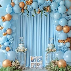 Blue Backdrop Curtains 2 Panels - Wrinkle-Free