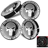 LHCHGEN 4&times;Universal Wheel Center Cap Cover,Car Hub Center Cap Accessories | Skull Pattern Decoration Design,Hub Caps With Embedded Base,Waterproof Rustproof,Auto Car Sedan Truck SUV Vehicles