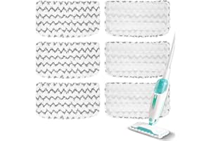6 Pack Steam Mop Replacement Pads, Floor Steamer Pads Washable, Reusable Microfiber Cleaner Pads Attractive Design