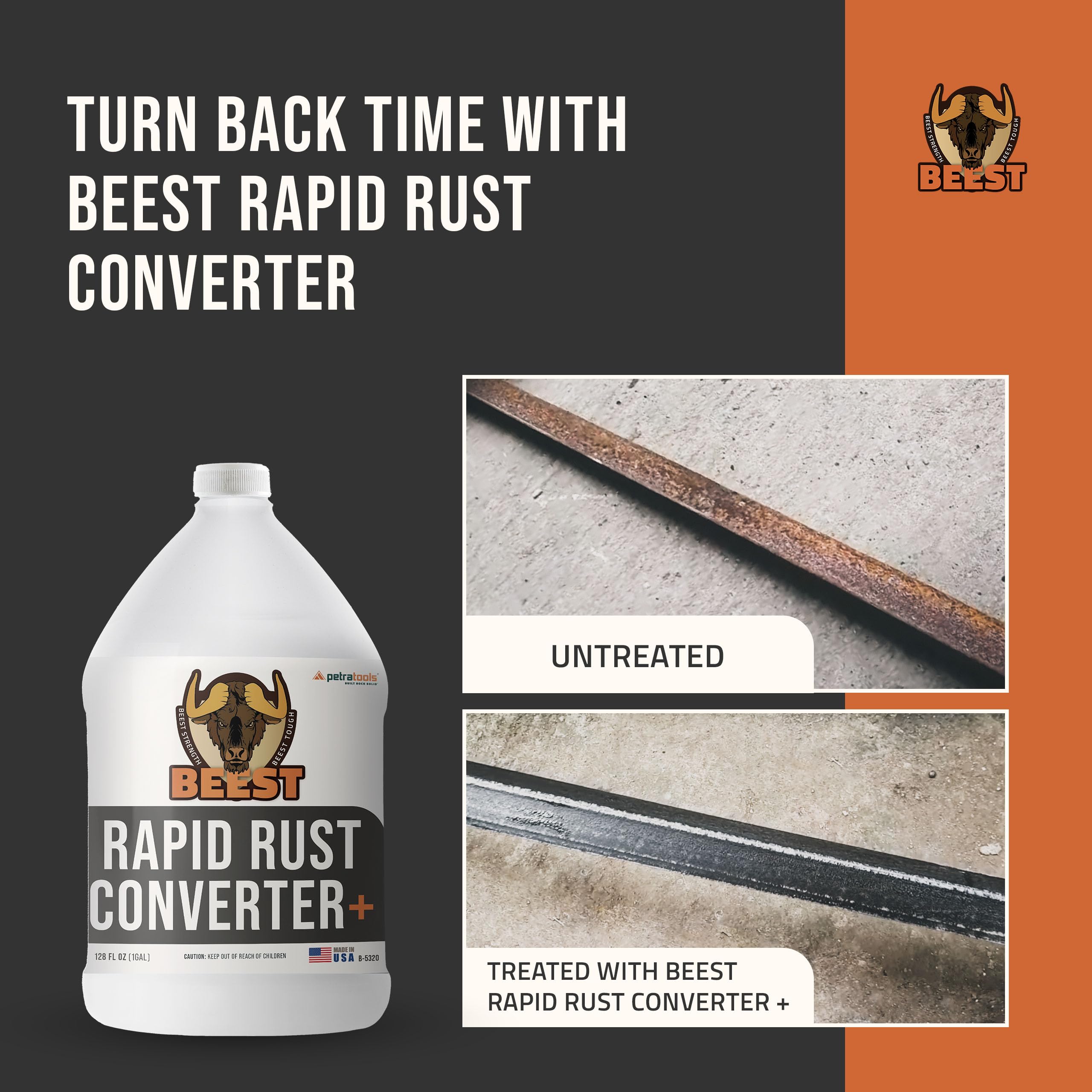BEEST Rapid Rust Converter For Metal Professional Grade Rust
