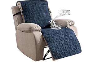 Genina Waterproof Recliner Chair Cover - 100% Protection! Non-Slip, Washable & Durable Protector for Kids & Pets【23.6'' /Navy Blue】