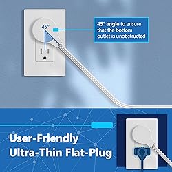 LIDER Outlet Extender with 6 Receptacles, USB-A and