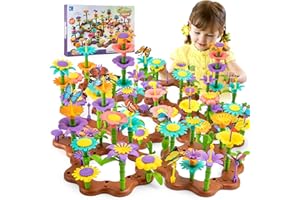 Funsland Flower Garden Building Toys for Girls: 272 PCS Kids Gardening Kit Set Gifts for 3 4 5 6 7 Year Old Toddler