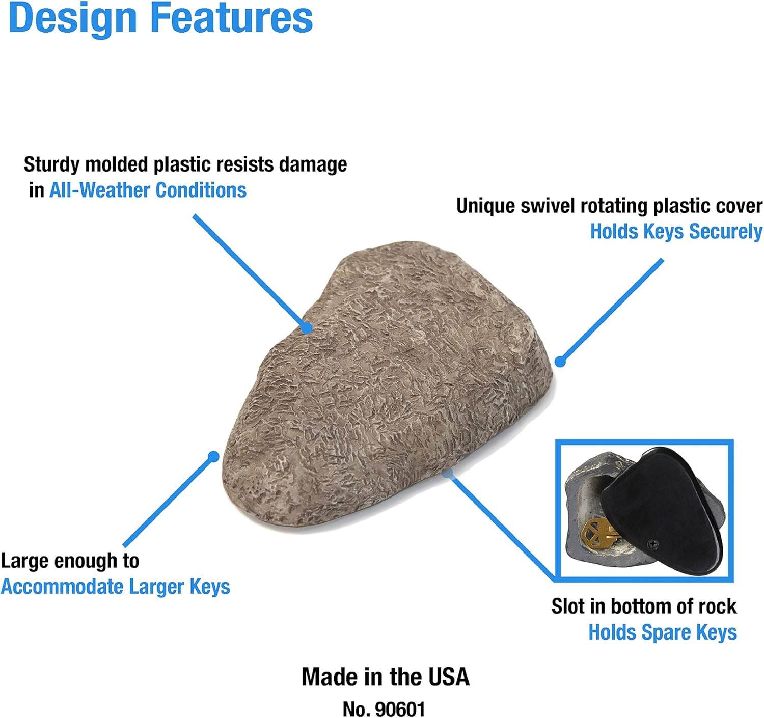 Lucky Line Faux Rock Key Cash Hider, (90601): Office Products