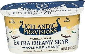 Icelandic Provisions, Yogurt Skyr Whole Milk Vanilla Bean, 4.4 Ounce