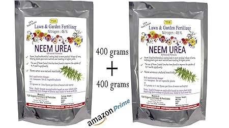 TSR Organic Fertilisers & Pesticides Neem Oil Coated Urea (400+ 400 g) for Lawn and Garden Multi Purpose Fertilizer Nitrogen 46%