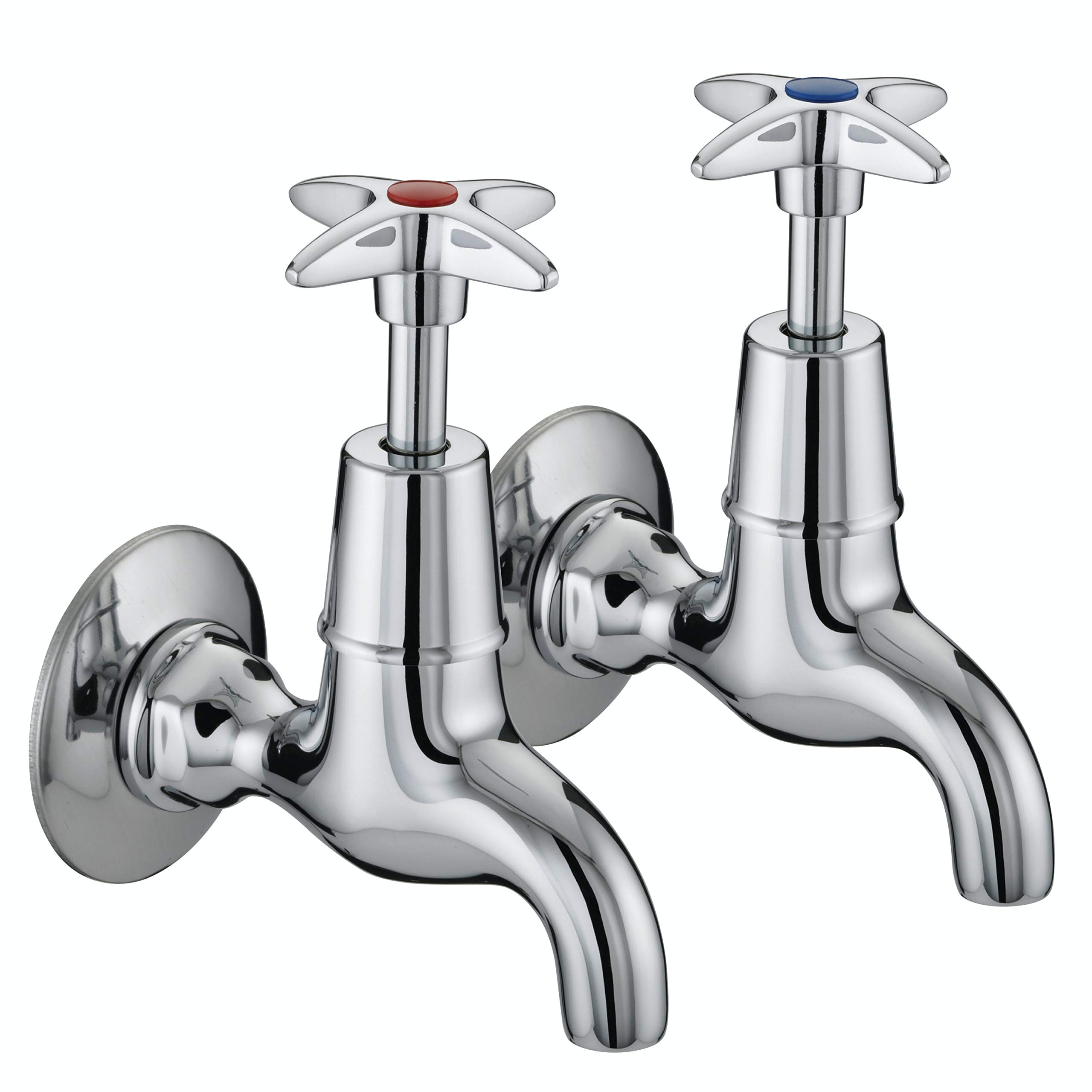 Bristan Value BIB Taps with Metal Handles, Deck Mounted, Chrome Finish