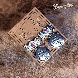 Wrangler Western Earrings Concho Dangling Retro