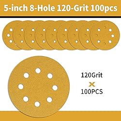 Keeimp 100 Pcs 5 Inch Sanding Discs Hook and