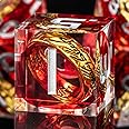 OUKELANWO Sharp Edge Resin Magic Lord of The Rings DND Dice Set D&D with Box, Polyhedral Dungeons and Dragons RPG Dice, 7Pcs Role Playing Gaming D and D Dice D20 D12 D10 D8 D6 D4