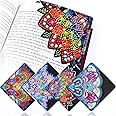 BSRESIN Diamond Art Bookmarks, 4 PCS Cute Diamond Art Bookmarks for Book Lovers, DIY Corner Bookmark Diamond Art Kits for Kids