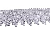 YYCRAFT 5 Yards Silver Lace Edge Trim Wedding