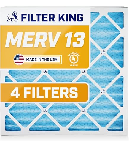 Filter King 20x31x1 Air Filter (MERV 8) (4-Pack) Dust & Allergy Control AC Furnace Filters, MADE IN USA, HVAC, Pleated, Electrostatic (Actual Size