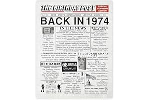 STUFF4 50th Birthday Poster Unframed - Back In 1974 Newspaper - Happy 50th Birthday Gifts for Men Women Vintage Retro Born In 1974, 8x10 Inch Fifty Fiftieth Bday Party Decor Decoration