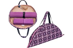 Remobia Hicol Lay Flat Half Moon Shaped Sports Duffle Bag Yoga Gym Bag Sling Carrier Yoga Mat Tote (Patented) with Professional Mat Holder, Water Bottle Holder and Zipper Pocket