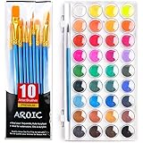 AROIC Watercolor Paint Set, with a Watercolor Paint, 36 Color，and a Package of 10 Brushes of Different Sizes, The Best Gift f