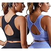 Truyis Sports Bras for Women, Multi Pack Light-to-Medium Support Workout Crop Tops with Removable Pads, Yoga Racerback Bra