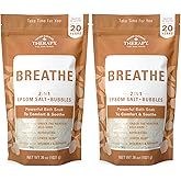 Village Naturals Breathe Foaming Body Soak, Epsom Salt, Essential Oils, Soothing Bubbles, Sea Salt 36 oz, Pack of 2