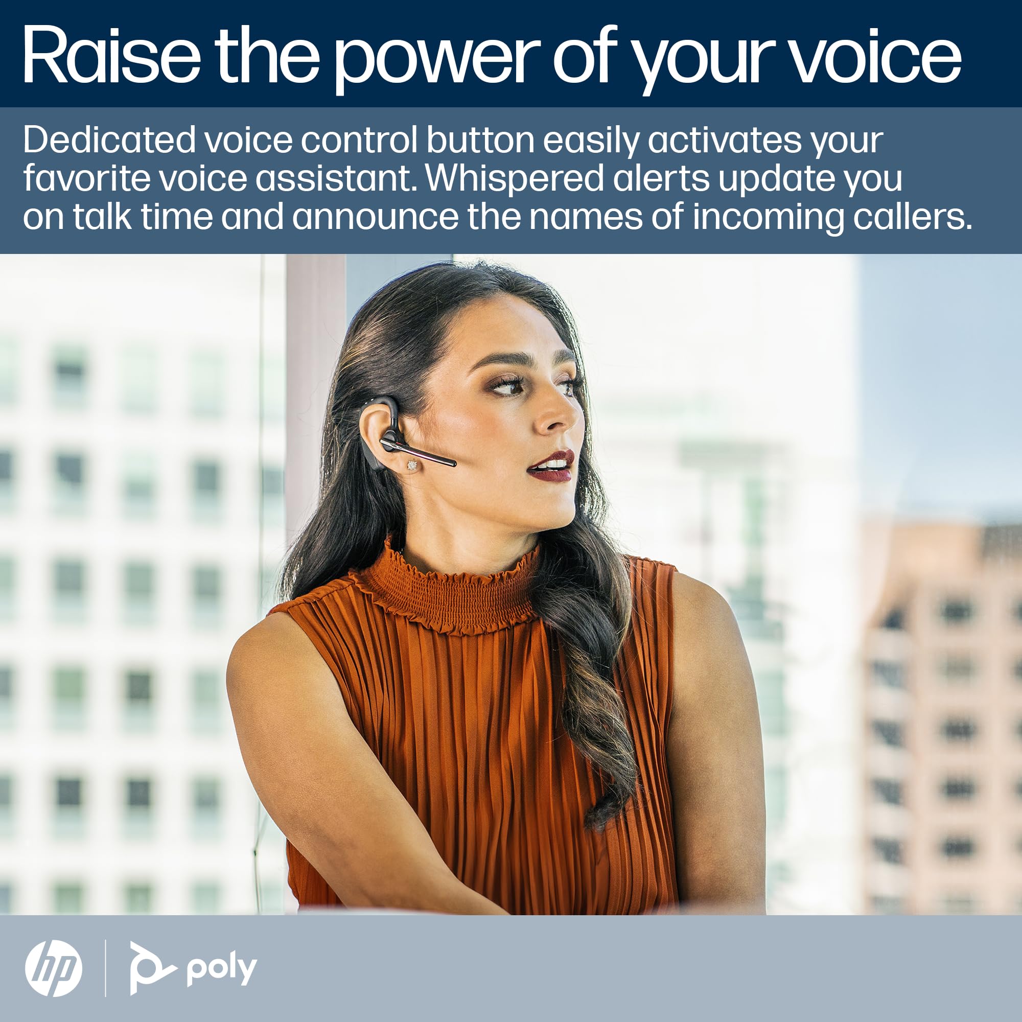 Poly Voyager 5200 Wireless Headset (Plantronics) - Single-Ear Bluetooth Headset w/Noise-Canceling Mic - Ergonomic Design - Voice Controls - Lightweight - Connect to Mobile/Tablet via Bluetooth