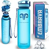 Embrava Sports Water Bottle - 32oz Large - Fast Flow Quick Sip Lid - BPA & BPS Free - Leakproof, Flip Top - Lightweight & Stu