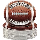 Suttmin 100 Pcs Large Football Oval Paper Plates 10" x 12" Football Paper Food Tray Disposable Dinner Plates for Sports Event Family Gatherings Carnivals Party Decor