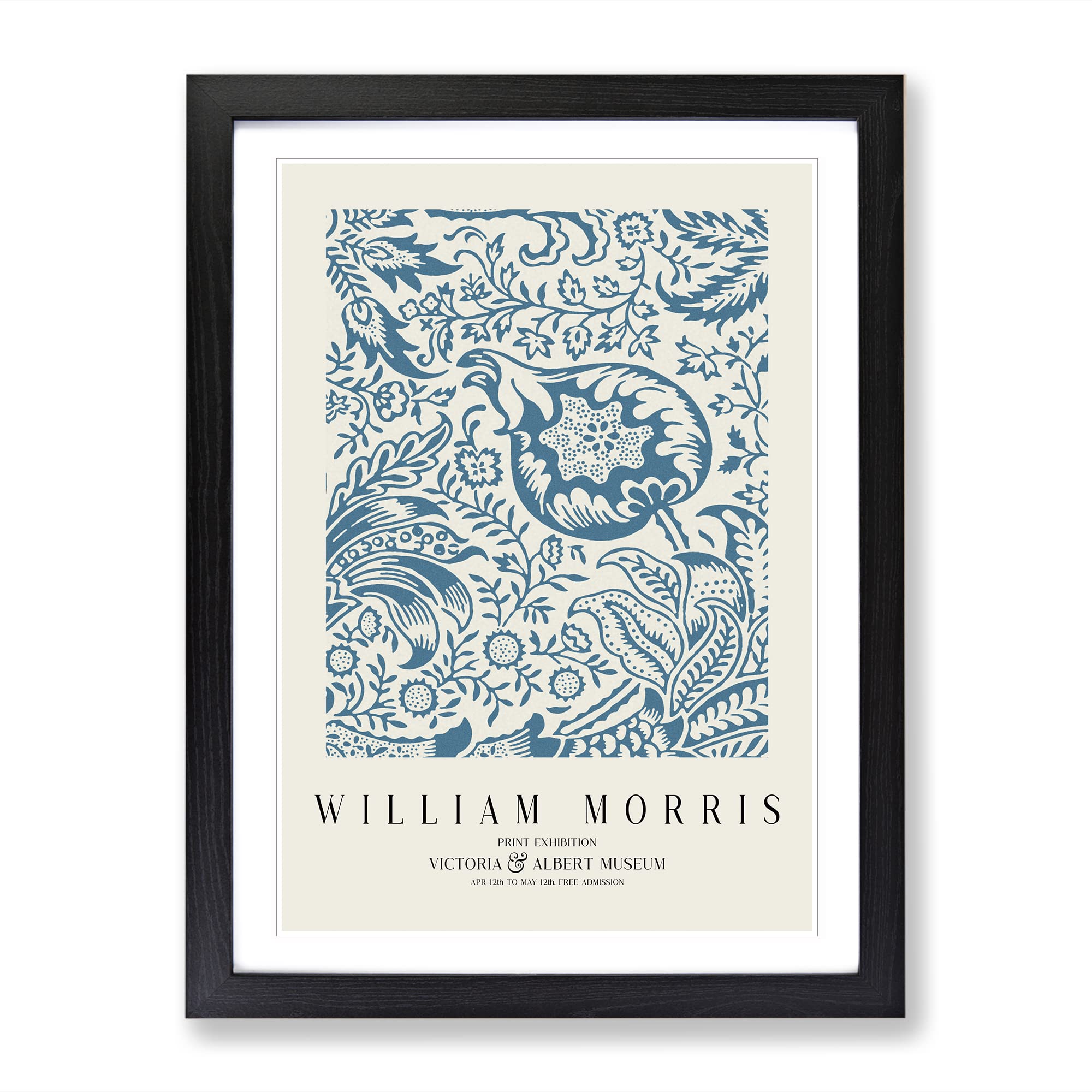 Indian Pattern Vol.2 By William Morris Exhibition Museum Painting Framed Wall Art Print, Ready to Hang Picture for Living Room Bedroom Home Office Décor, Black A3 (34 x 46 cm)