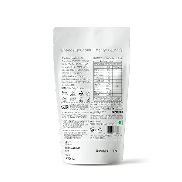 LUNN NATURAL FINE GRAIN PINK ROCK SALT | 35.27 OZ (1 KG)