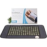 BACKRESCUE by Dr. James Far Infrared Heating Pad Pro Quality| Fast Pain Relief At Home| Negative Ion| 135 Jade Stones| Covers Full Spine 21" X 32” | Auto shut-off temp setting| Soft Leather
