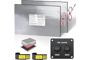 JIANBENKJ RV Holding Tank Heater Pad with Automatic Thermostat&Switch, 2PCS 12/13.5V RV Tank Heater Pad 12"x18" for Camper/Trailer/Motorhome/Marine,Use with Up to 50 Gallons Grey Fresh Black Water