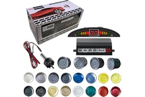 SANDETOUN Parking Sensor Kit Backup Sensor Kit Reverse Sensor for Car 16 Color Options for Probes Adjustable Alarm Volume Professional Sensore de Reversa para Carro Safe Driving Assistant（Grey）