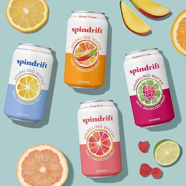 SPINDRIFT SPARKLING WATER, 4 FLAVOR VARIETY PACK, MADE WITH REAL SQUEEZED FRUIT, 12 FL OZ (PACK OF 20)