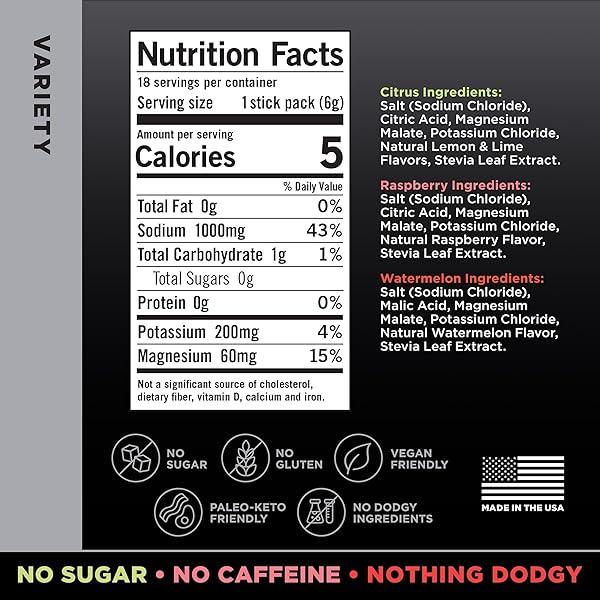 LMNT ZERO SUGAR ELECTROLYTES – VARIETY PACK BUNDLE | DRINK MIX | 18-COUNT