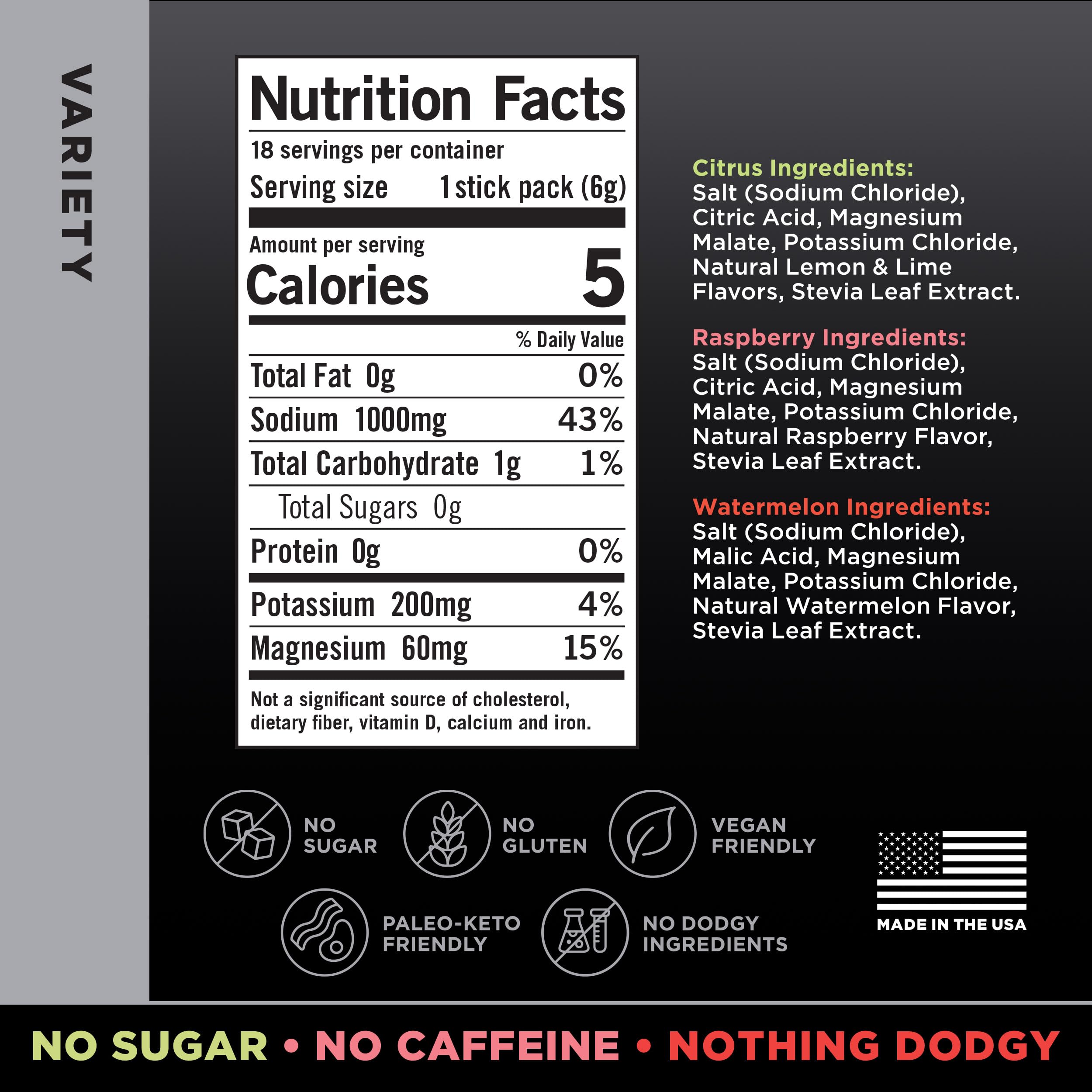 LMNT Zero Sugar Electrolytes - Variety Pack | Drink Mix | 12-Count