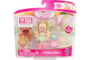 Royale High 3” Nature Fairy Fashion Doll - 1 Figure with 9 Fashion Accessories - Virtual Item Code Included - Series 1 - Ages 5+