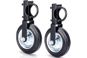 HTHOOOOOME 6 Inch Gate Wheels for Metal Tube Gate, Heavy Duty Gate Helper Wheel, Farm Gate Wheel with 1-5/8" Thru 2" Gate Frames, Gate Support Wheel for Chain Link Fence, Prevent Gate from Dragging, Black-2 Pcs