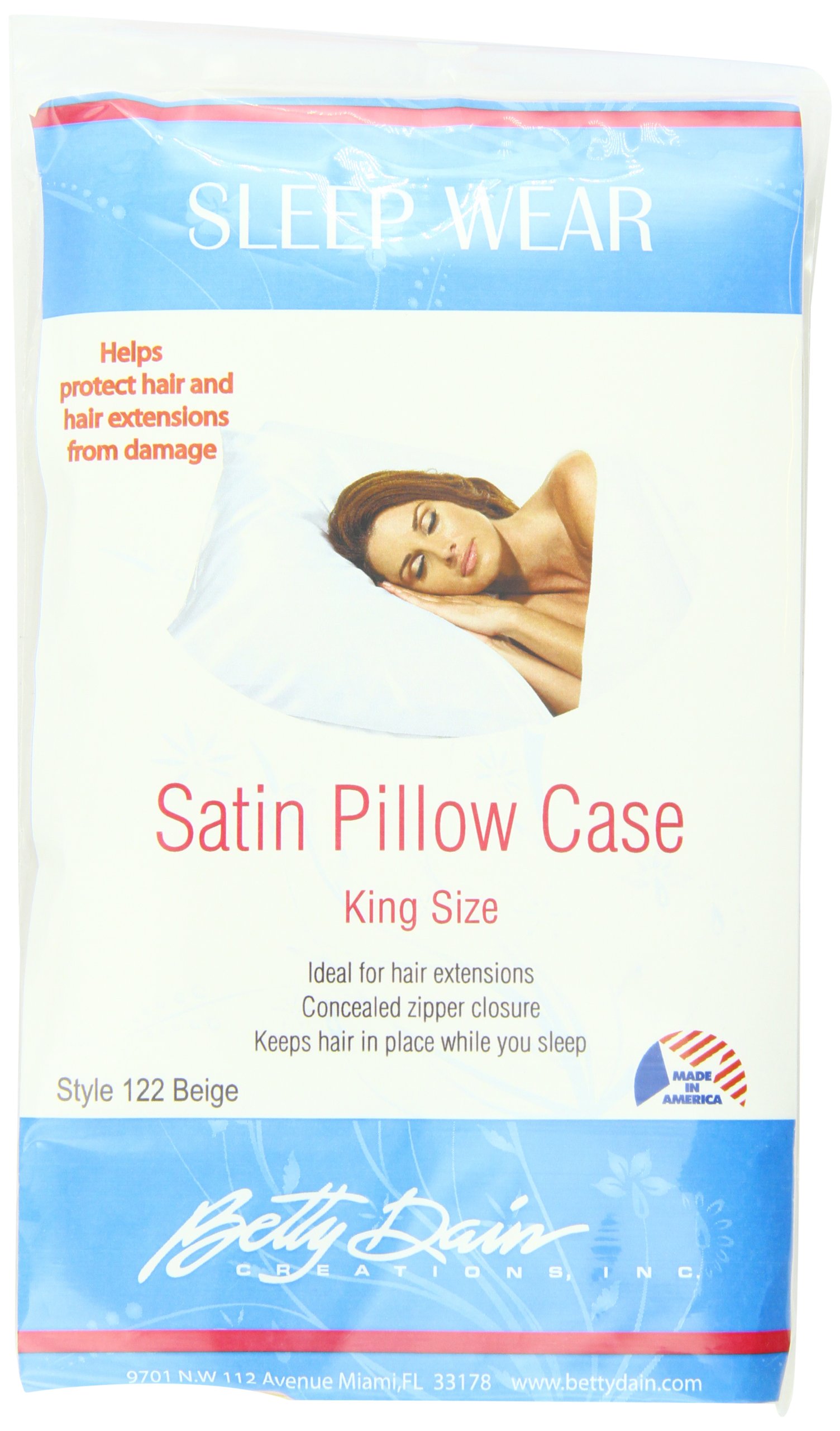 Betty Dain Satin Pillowcase with Zipper, King Size, Black (Set of 2) Health