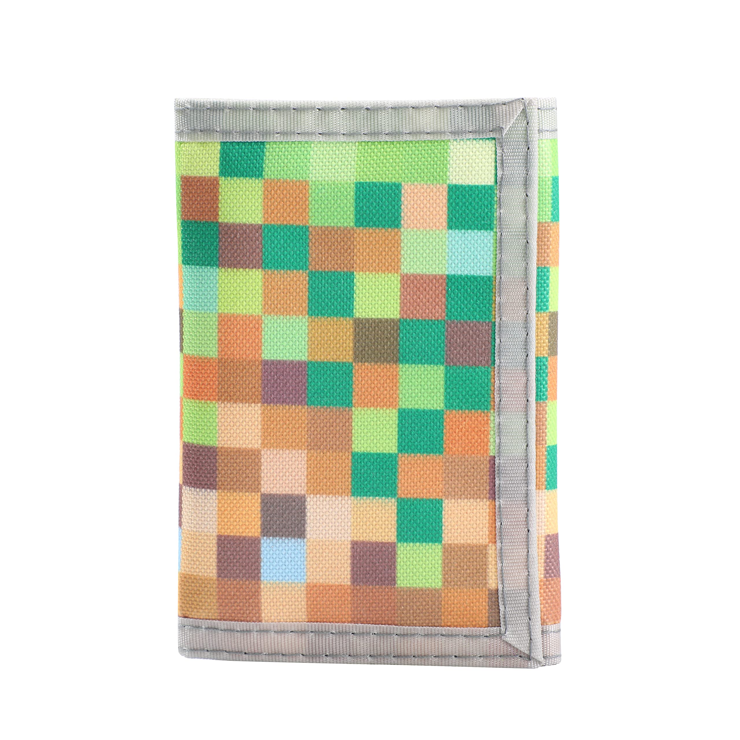 Photo 1 of Leyeve wallet,Teen Wallet with Coin Pocket,Kids Wallets for Boys,RFID Trifold Canvas Outdoor Sports Wallet for Kids,Front Pocket Wallet with Magic Sticker-Green mosaic