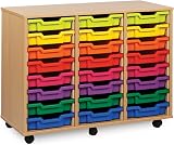 Office Needs Direct Monarch Mobile Storage Unit 24 Clear Trays Beech view 2