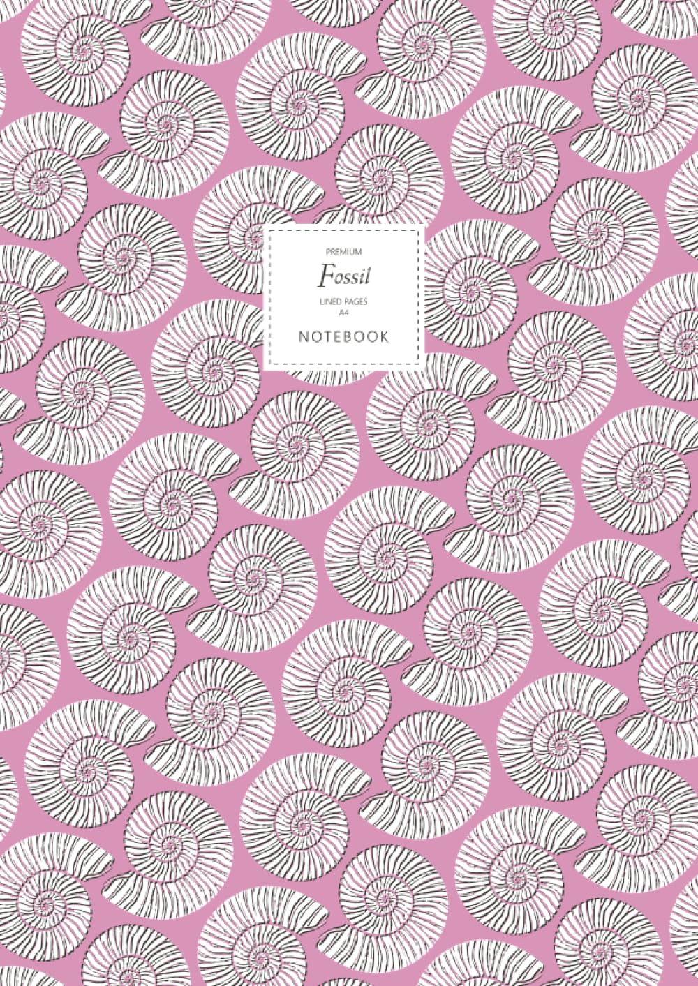 Fossil Notebook - Lined Pages - A4 - Premium: (Flamingo Pink Edition) Fun notebook 192 lined pages (A4 / 8.27x11.69 inches / 21x29.7cm)