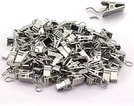 Amazon Com Totot 100pcs Curtain Clips With Hook Heavy Duty Window