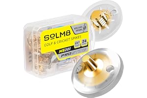 SOLM8 Metal Spikes for Golf and Cricket Shoe Spikes Replacement - 1/4 Inch 6mm Screw Type Metal Threading (Spanner Included)
