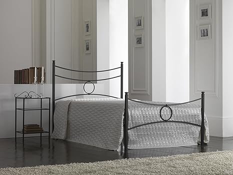 Bed Store Letto 1 Piazza E Mezza In Ferro Battuto Modello Conca Colore Nero Grafite