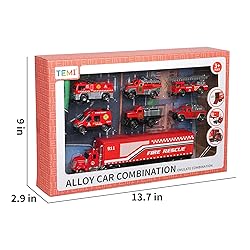 TEMI Diecast Emergency Fire Rescue Vehicle Toy Set