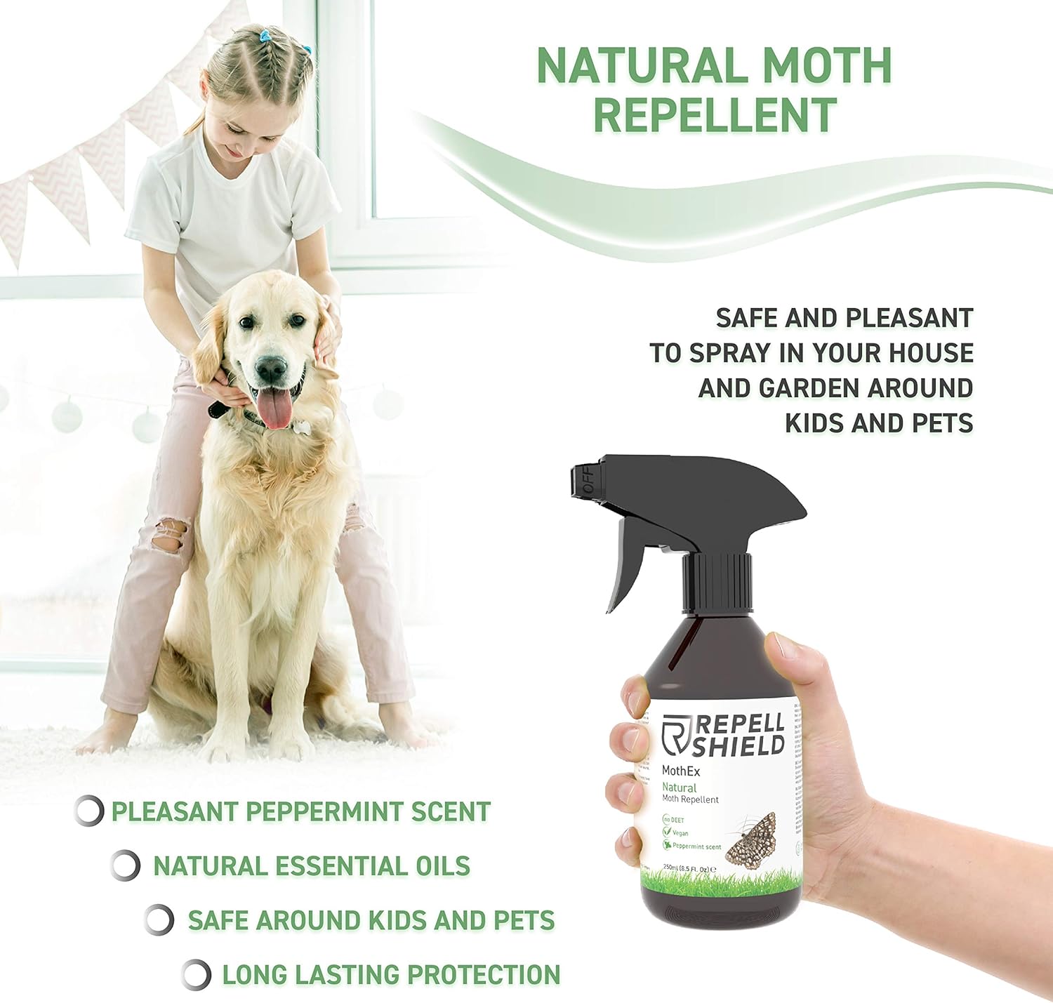 RepellShield Natural Moth Repellent Spray Moth Repellent for