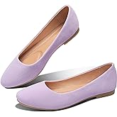 Obtaom Round Toe Women Flat Shoes Slip on Girls Dress Black Ballet Flats